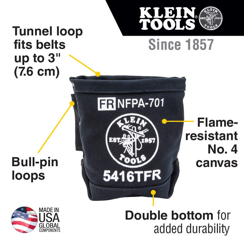 Klein Tools 5416TFR Tool Bag, Flame Resistant Canvas Bag for Bolt Storage with Double Reinforced Bottom and Tunnel Connect, 5 x 10 x 9-Inch - NewNest Australia