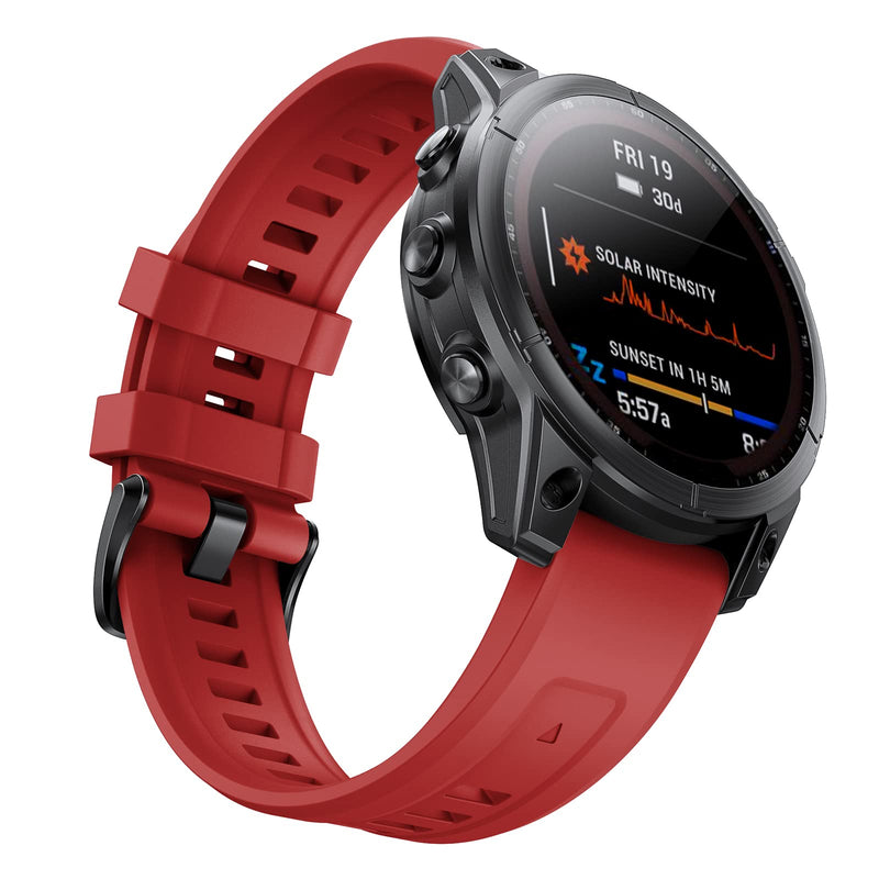ANCOOL Compatible with Garmin Fenix 7S Band, Easy-fit Sport Wristband Soft Silicone Watch Band Replacement for Fenix 6S/Fenix 5S/Fenix 5S Plus Smartwatch Red - NewNest Australia