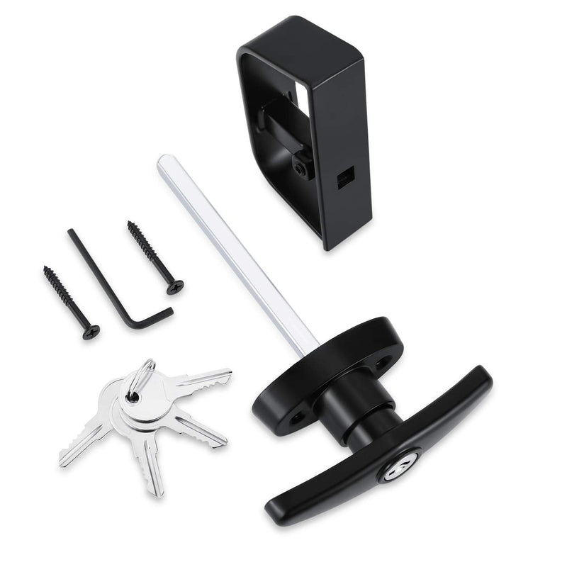 QANVEE Shed Door Latch T-Handle Lock Kit with 4 Keys,Storage Barn Shed Door Hardware Lock Set 4½" and 5½" Stem 4-1/2 Inch Stem - NewNest Australia