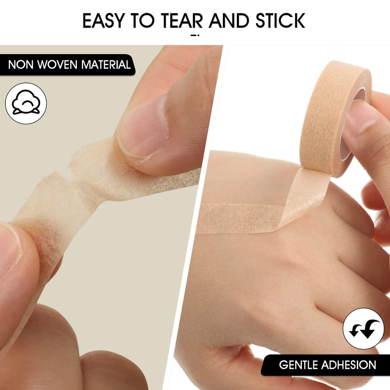 6 Rolls Micropore Tape Flexible Skin Tape Breathable Nose Tape Self-Adhesive Gauze Tape for Wound Injuries Swelling Sports, 0.5 Inch x 10 Yard (Beige) Beige - NewNest Australia