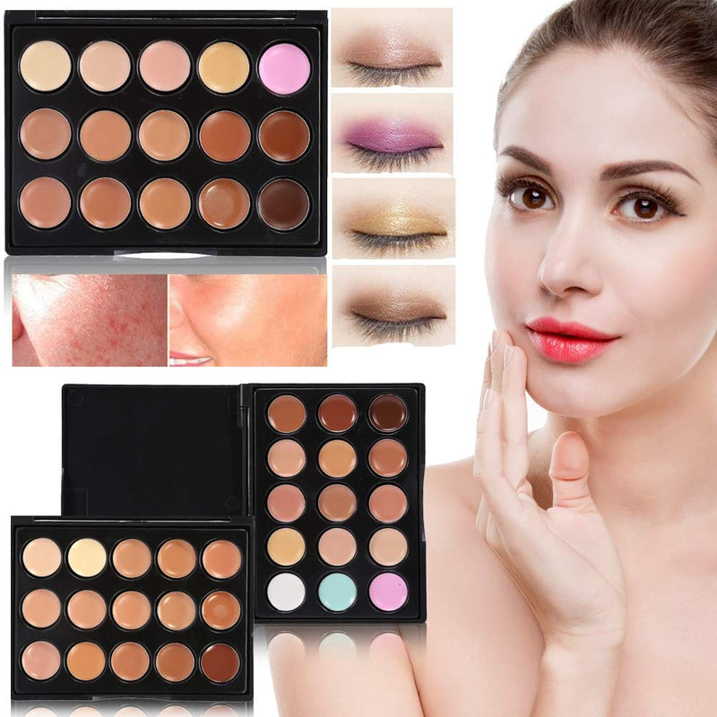 Professional Makeup Concealer, 15 Colors Face Eye Concealer Cream Contour Makeup Palette(#1) #1 - NewNest Australia