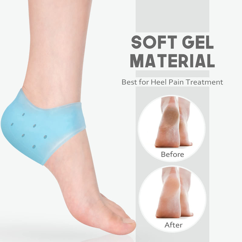 MHSY Silicone Heel Sleeves, 2PCS Gel Heel Protectors, Heel Cups for Heel Pain Relief Plantar Fasciitis Achilles Tendonitis Cracked Heels Spur Aching Heels Cushion for Women and Men 2 PCS - NewNest Australia