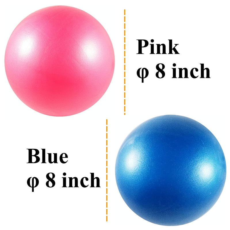 BATDIYOW 2 Exercise Balls Kit with Hand Pump Mini Fitness Yoga Ball 8 inch for Yoga Pilates Body Balance - NewNest Australia