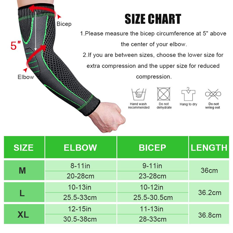 Elbow Brace Men & Women, Pack Of 2 Arm Protection Elbow Bandage Tennis Elbow Non-Slip Compression Cuffs Sports Bandage Elbow Support For Tennis Elbow, Arthritis, Fitness (Xl) - NewNest Australia