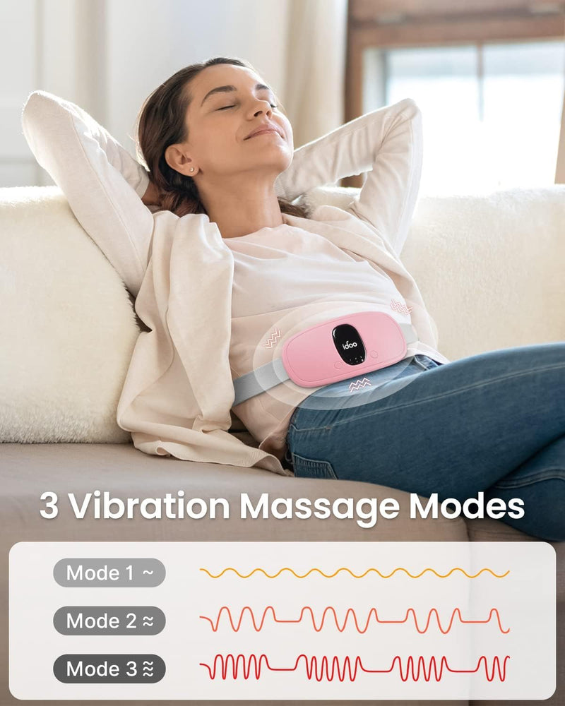 iDOO Period Heat Belt, Heating Pad Wireless, Electric Heat Belt with 3 Temperature Modes and Massage Modes, Abdomen Heat Belt with Auto-OFF, Gift for Women Pink - NewNest Australia