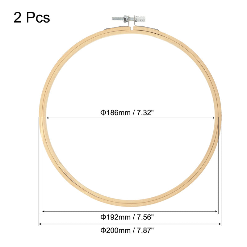 MECCANIXITY Embroidery Hoop 7.6 Inch Round Bamboo Circle Cross-Stitch Ring for Art Craft Sewing Ornament, Pack of 2 - NewNest Australia