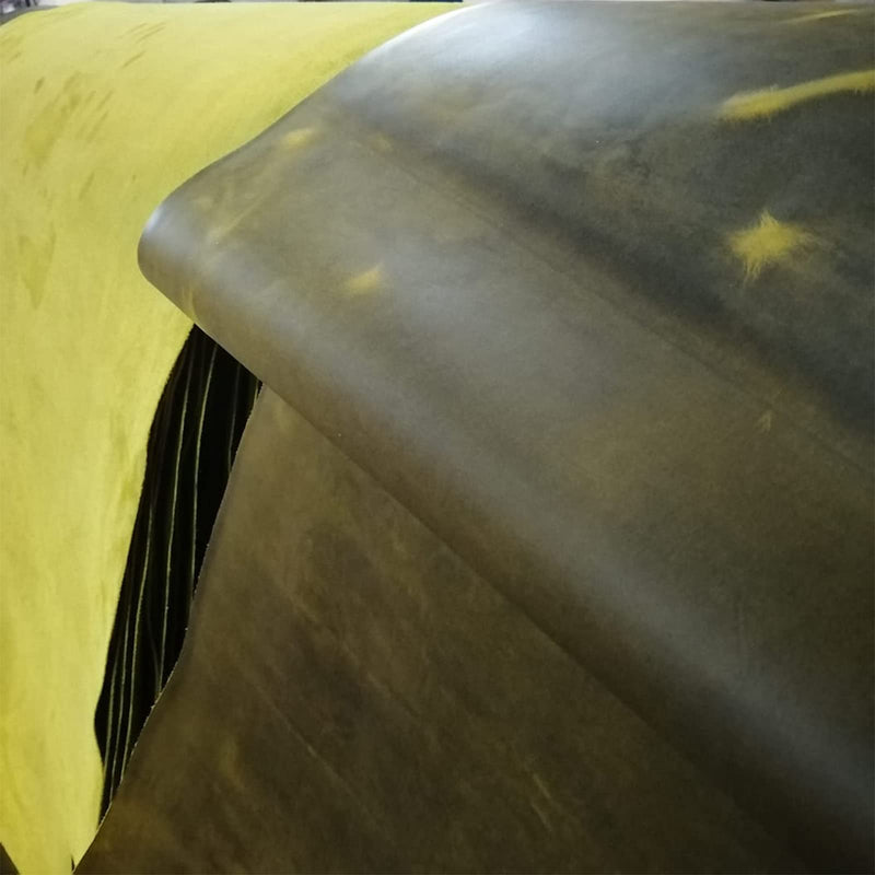 Real Leather Tooling Sheets - for Crafting Tools, Leather Wallets, Leather Materials - Thick Crazy Horse Leather Sheets - Not Faux Leather Sheets (Lemon Yellow, 6"x12") Lemon Yellow 6"x12" - NewNest Australia