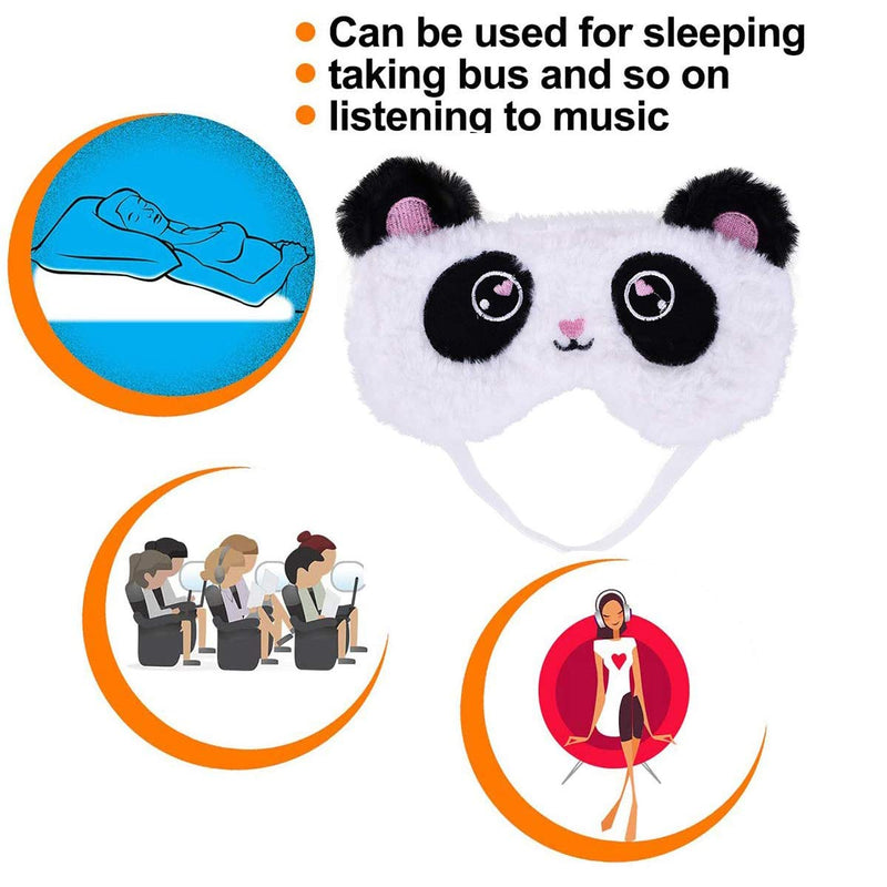 Ulife Mall Cute Panda Sleeping Mask Soft Fluffy Plush Blindfold Funny Novelty Sleep Mask Eye Cover Eyeshade for Girls Boys Women Men Kids Night Nap Travel Meditation - Panda A Panda - NewNest Australia