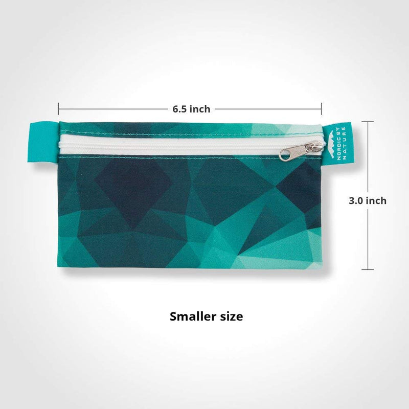 NewNest Australia - Nordic By Nature 4 Pack - Reusable Sandwich Bags Dishwasher Safe BPA Free - Durable Washable Quick Dry Cloth Baggies -Reusable Snack Bags For Kids School Lunches - Easy Open Zipper - (Turquoise) Turquoise Waters 