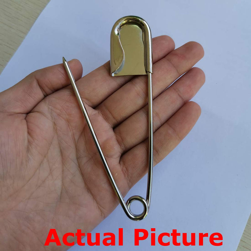 5 PCS of 5 Inch Heavy Duty Jumbo Stainless Steel Safety Pins Silver Color Safety Pins for Laundry, Blanket, Key Rings, Outdoor - NewNest Australia