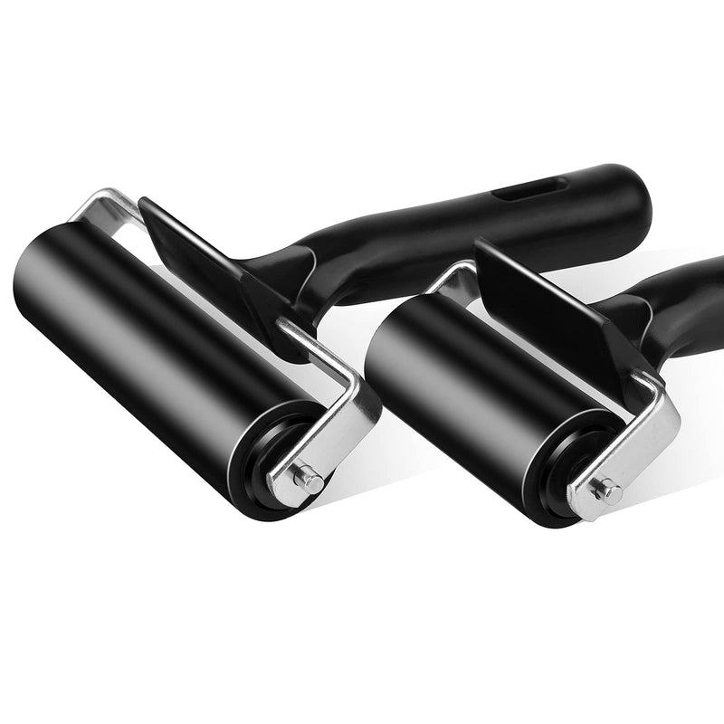 2Pcs Rubber Roller Brayer Rollers Hard Rubber 4 and 2.2 Inch for Printmaking (Black) by HRLORKC… 1pack 2.2inch+1pack 4inch - NewNest Australia