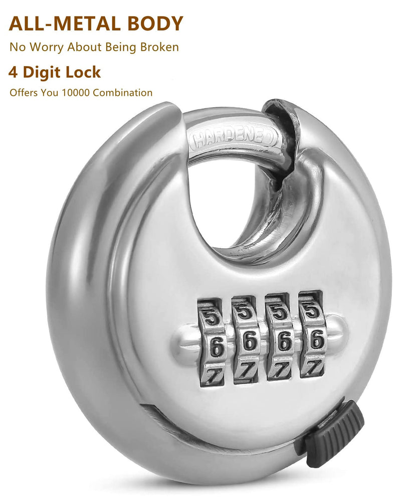 4 Digit Combination Lock with Hardened Steel Shackle Combo Padlock for Sheds, Locker,Storage Unit, Gym and Fence (1 Pcs) 1 Pack - NewNest Australia