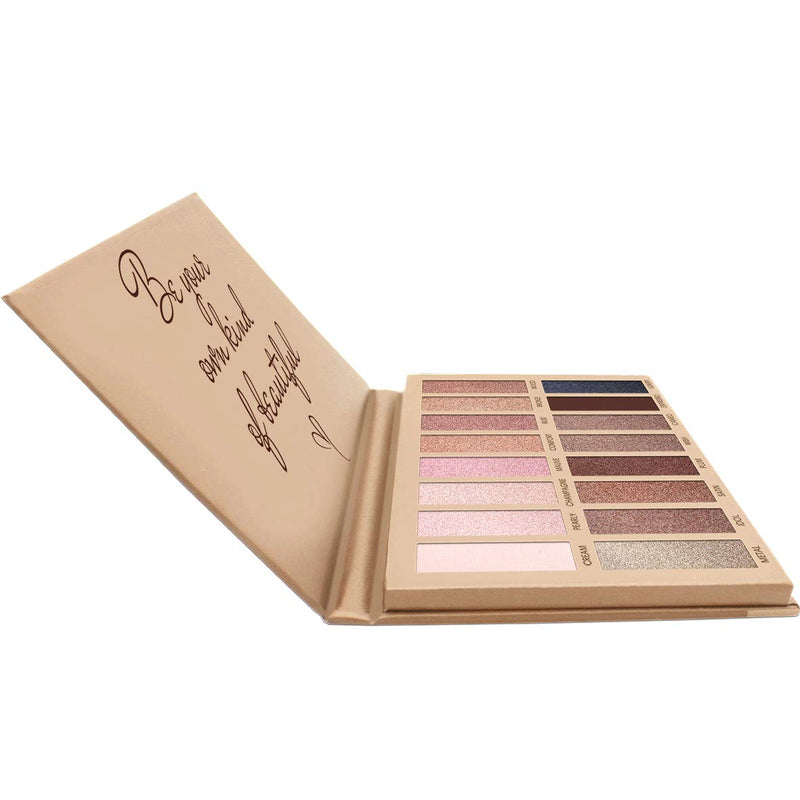 Best Pro Eyeshadow Palette Makeup - Matte + Shimmer 16 Colors - Highly Pigmented - Professional Nudes Warm Natural Bronze Neutral Smoky Cosmetic Eye Shadows - Lamora Exposed Nude Exposed - NewNest Australia