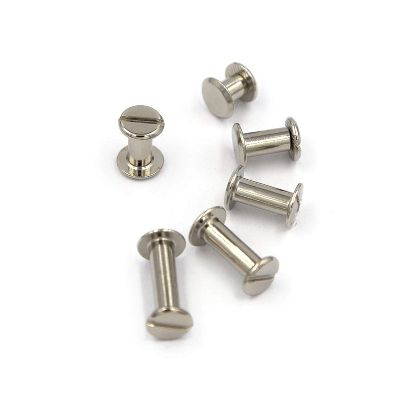 90 Sets Silvery Chicago Binding Screws Assorted Kit Nail Rivet Chicago Button DIY Leather Decoration Bookbinding Round Flat Head Stud Screw (6/10/12/15/18-18pcs) 6,10,12,15,18*18pcs - NewNest Australia