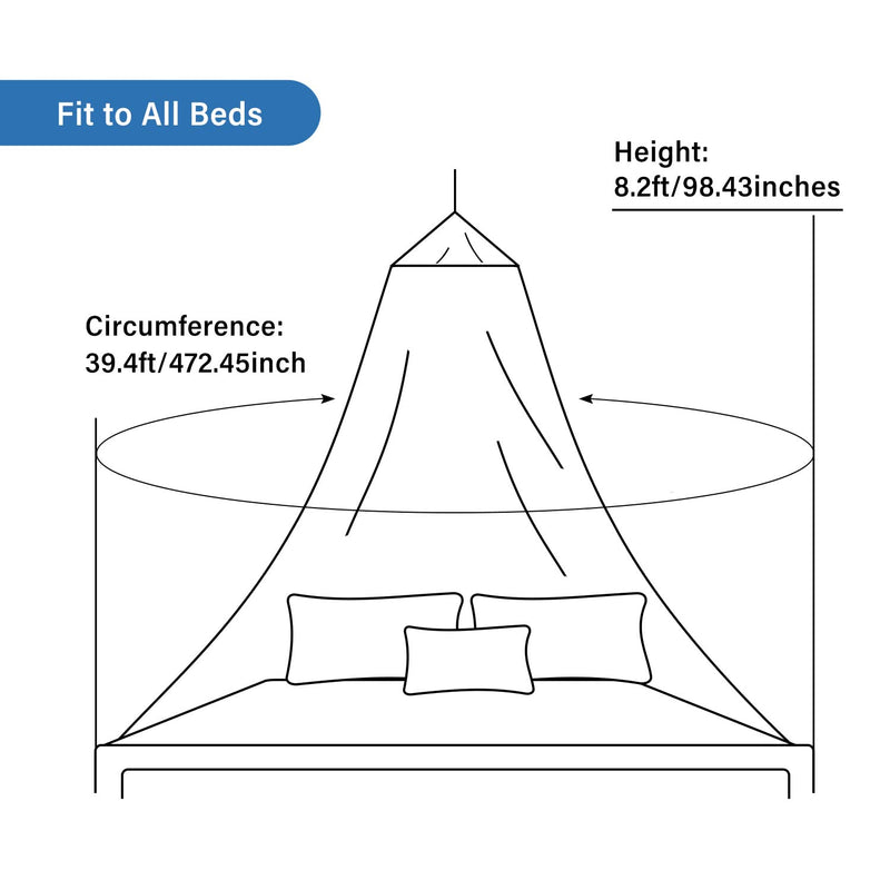 Aoresac Bed Canopy, Mosquito Net for Single to King Size Bed Canopy, Encrypted Fabric, 500 Inch Diameter, Easy to Install, Suitable for Girls Bedroom Decor, Reading Nook Canopies in Home A-02 - NewNest Australia