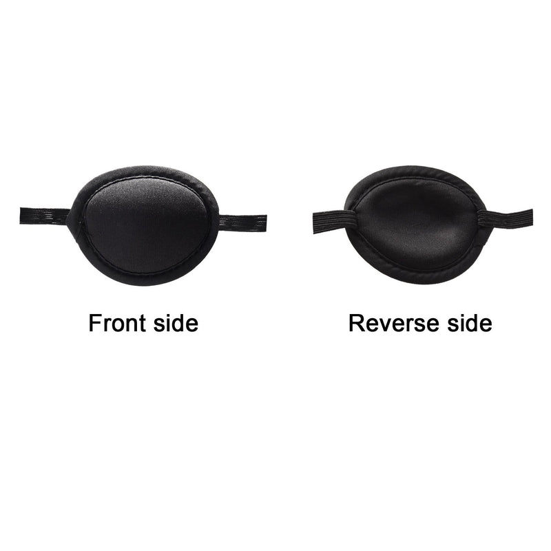 Hicarer Pirate Eye Patches Adjustable Eye Patch Kids Adults Concave Single Eye Mask for Amblyopia Lazy Eye Recovery Eye, Black (2.52 x 2.17 Inches) - NewNest Australia