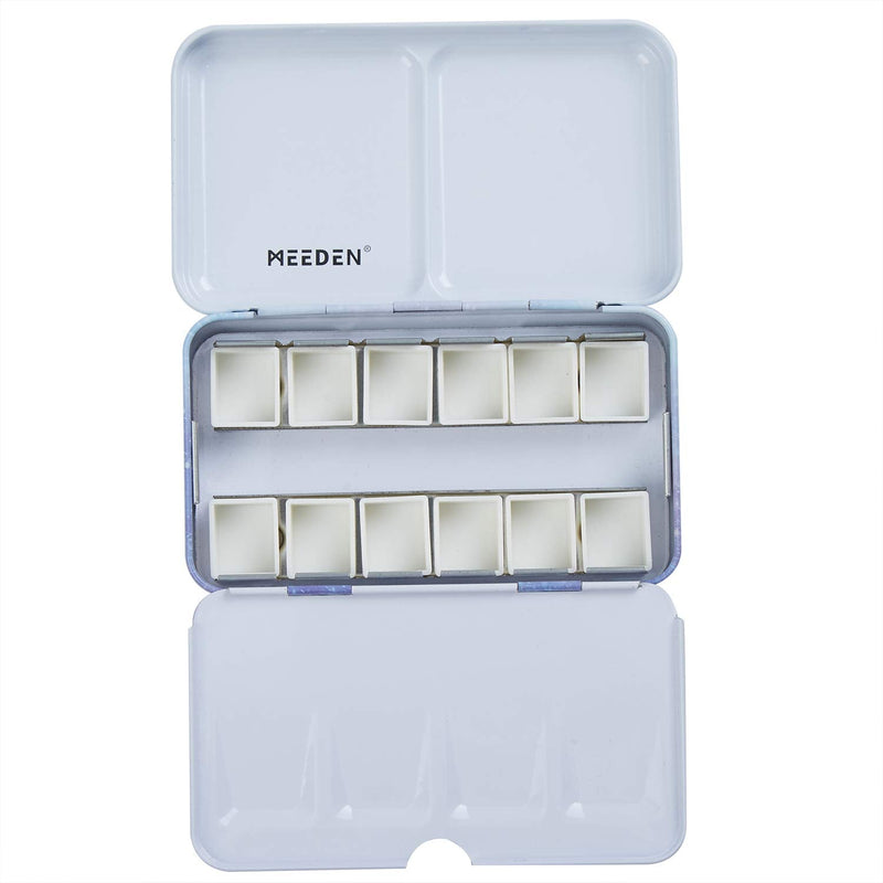 MEEDEN Empty Watercolor Tins Box Palette Paint Case, Small Colorful Tin with 12 Pcs Half Pans Small tin with 12 half pans - NewNest Australia