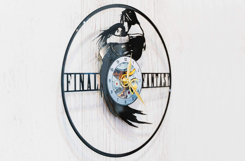 NewNest Australia - AroundTheTime Final Fantasy 8 Clock - Squall Leonhart Gift Decor - Vinyl Record Wall Clock 