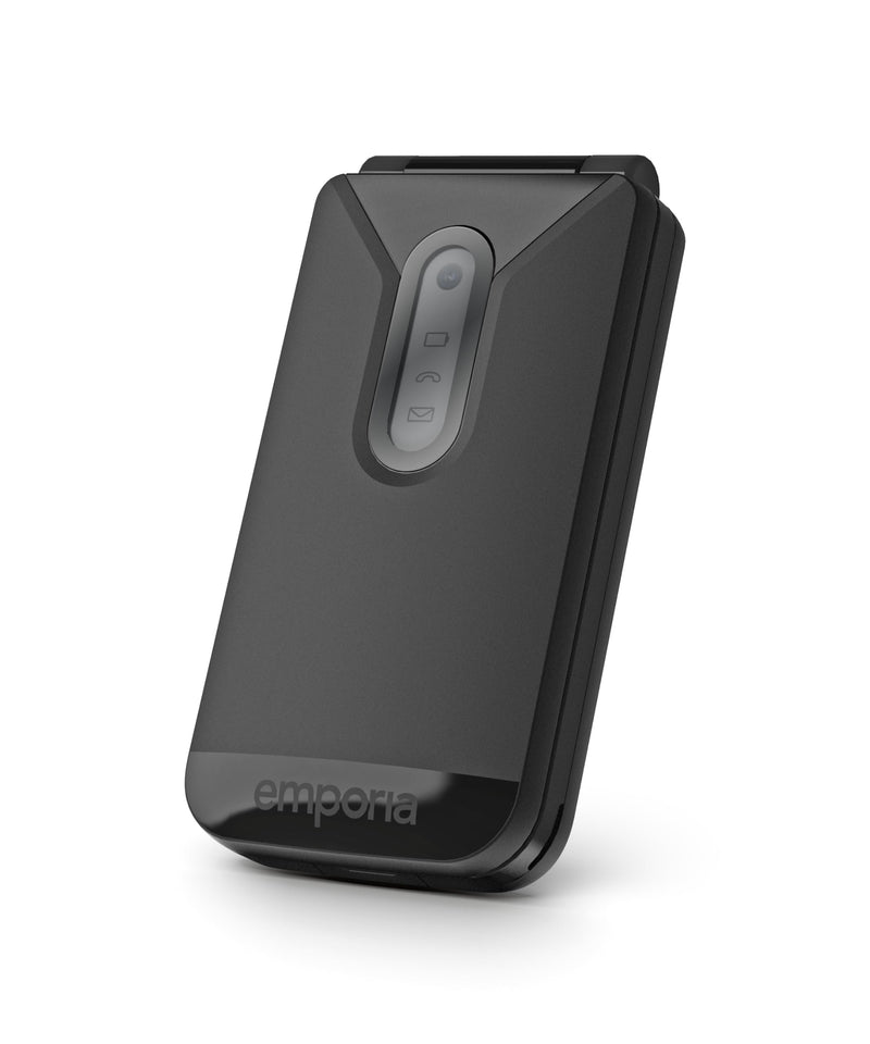 emporiaTALKglam senior cell phone, flip cell phone without contract, easy to use, cell phone with emergency call button, 2.4 inch display, black - NewNest Australia