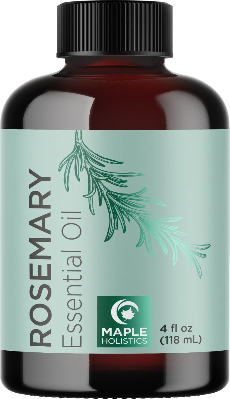 Pure Rosemary Essential Oil with Dropper - Undiluted Rosemary Oil for Hair Skin and Nails and Refreshing Aromatherapy Oil for Diffusers - Cleansing Rosemary Essential Oil for Dry Scalp Care 4oz - NewNest Australia