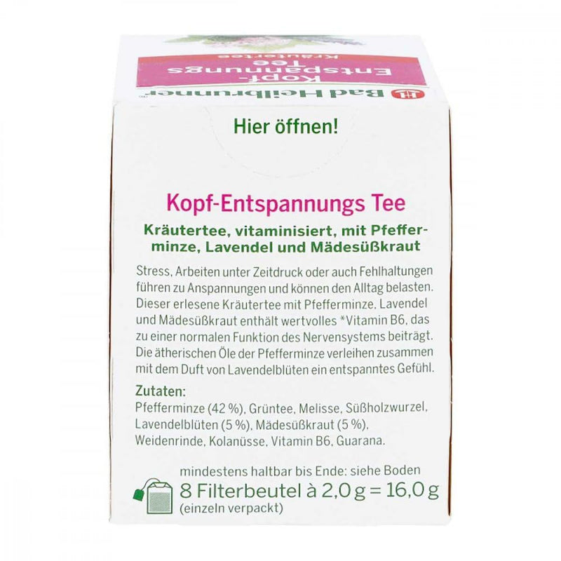 Bad Heilbrunner Head Relaxation Tea Filter Bags 8 pcs - NewNest Australia