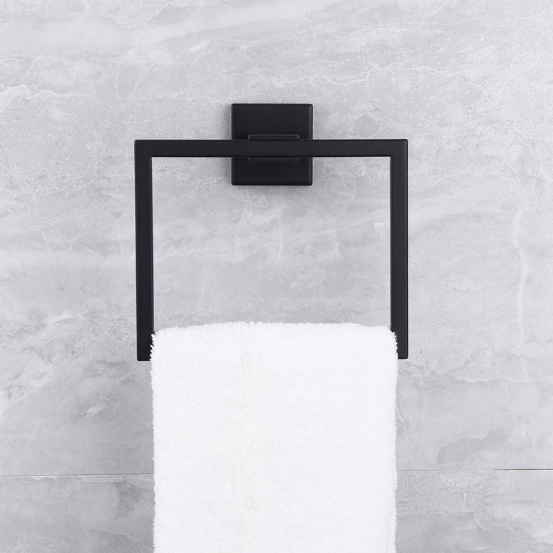 Matte Black Hand Towel Holder for Bathroom SUS 304 Stainless Steel Towel Ring Heavy Duty Hand Towel Racks Wall Mount - NewNest Australia