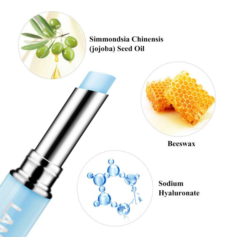 Allbestaye Hyaluronic Acid Lip Balm Lip Plumper Beeswax Jojoba Oil 100% Natural Lip Tinted Lipstick Lip Care (blue) blue - NewNest Australia