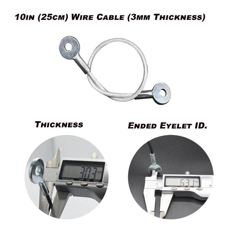 Bytiyar 10 pcs 10 inch (25cm) 3mm Thickness Galvanized Steel Wire Cable Eyelets Ended Short Rope Lanyard Safety Tether Chain Lock with Vinyl Coated Cover Clear 10in/25cm Clear_10pcs - NewNest Australia