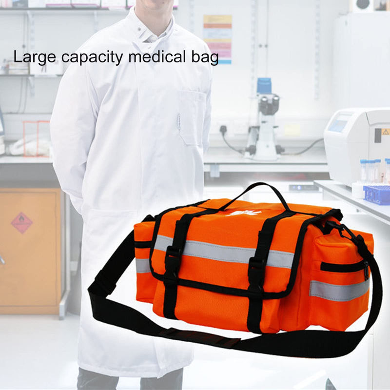 First Aid Medical Bag Light Orange With Reflective Stitching Oxford Fabric First Aid Trauma Bag For Outdoor Use, Orange, Portable, Large Capacity For Travel At Home - NewNest Australia