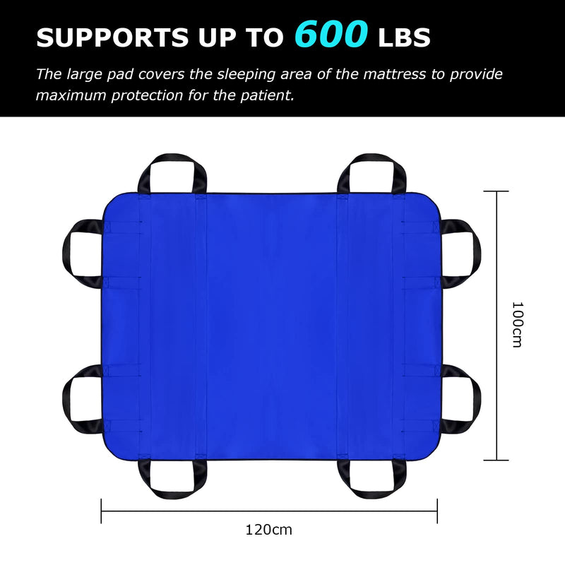[Hole] Transfer Board For Patient Lifter, Patient Transfer Board With Eight Handles, Suitable For Overweight People, Elderly People And Patients Who Need To Be Transferred (Blue 48 X 40 Inches) - NewNest Australia