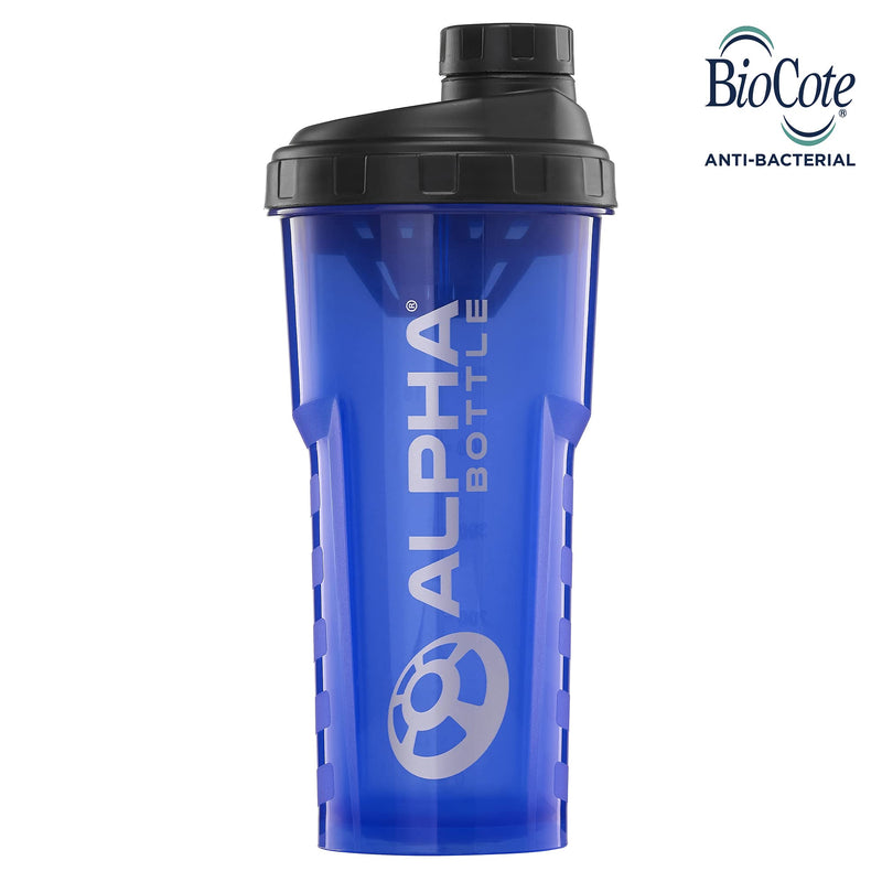 Alpha Bottle XL + Alpha Bottle 750 V2 – Anti-Bacterial BPA and DEHP Free Protein Shaker with BioCote® Technology. Ideal For Gym, Dieting, Bodybuilding Half Gallon 100% Food safe materials (Blue) Blue - NewNest Australia