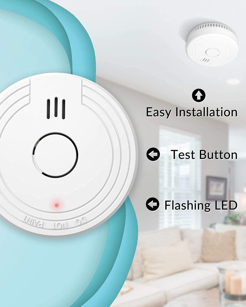 Ecoey Smoke Detector Fire Alarm with Photoelectric Technology, Fire Detector with Test Button and Low Battery Signal, Fire Alarm for Bedroom and Home, FJ136GB, 1 Pack Small - NewNest Australia