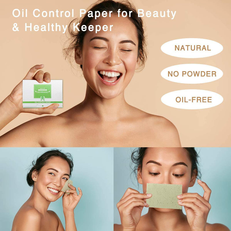 200 Sheets Oil Blotting Paper, Bamboo Charcoal and Green Tea Facial Oil Absorbing Sheets, Top Handy Portable Oil Absorbing Tissues for Skin Care or Make Up(2 Pack) - NewNest Australia