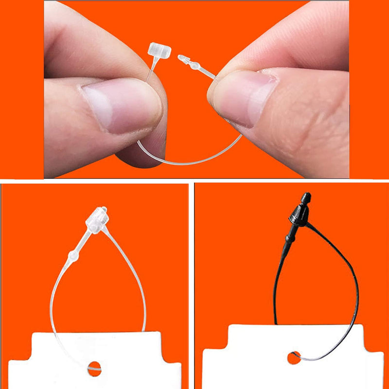 DZS Elec 2000pcs 3" Plastic Fastener Hang Tag Snap Lock Round Head Hand Threading Pin Button for Retail Clothing Transparent - NewNest Australia