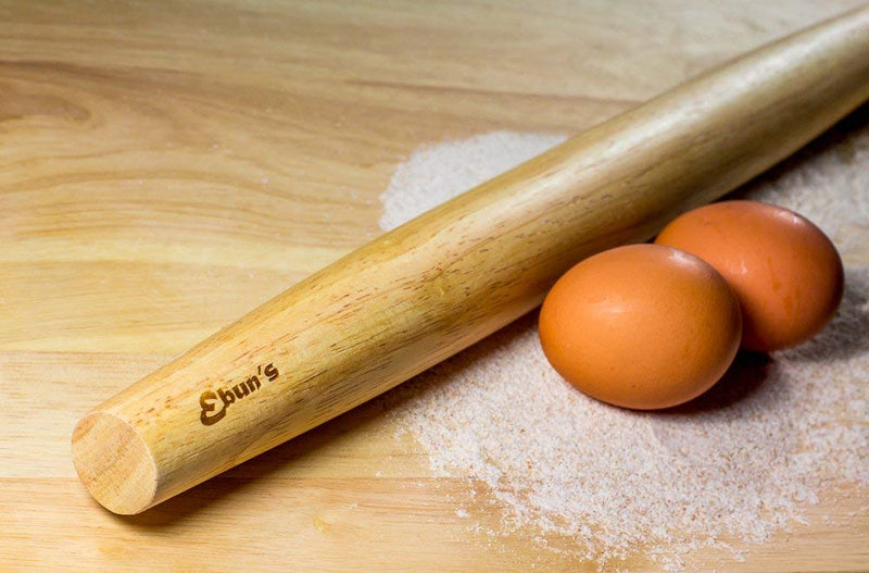 NewNest Australia - French Rolling Pin for Baking Pizza Dough, Pie & Cookie in wood - Essential Kitchen utensil tools gift ideas for bakers 18 inch Pins Birch Wood 