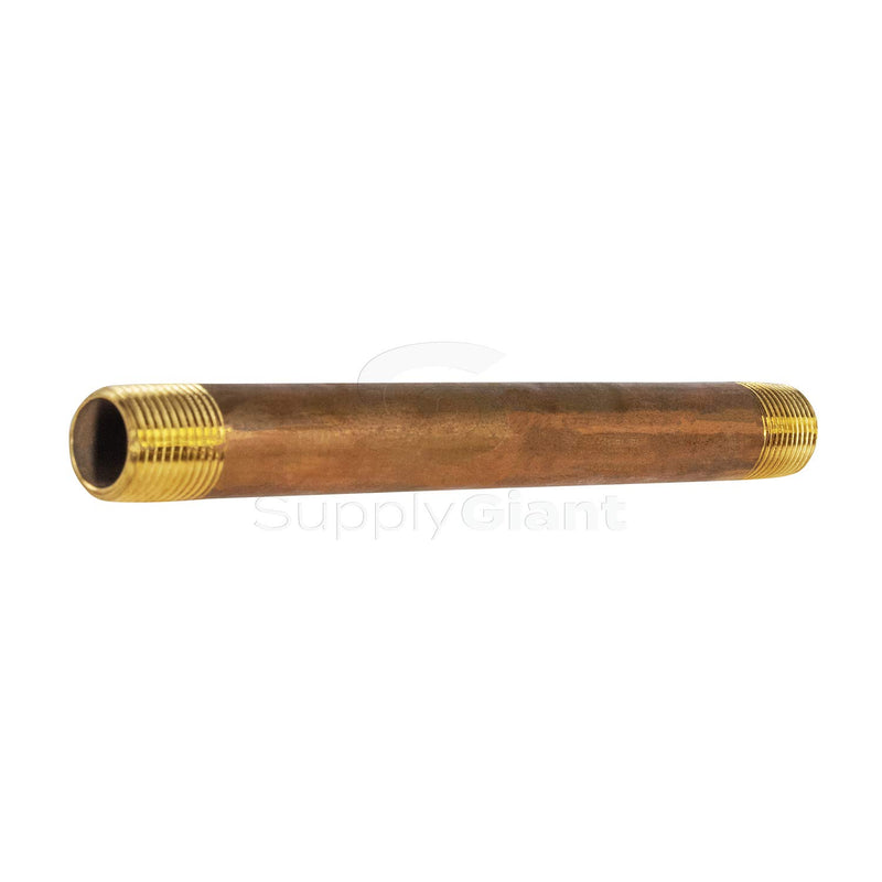 Everflow Supplies NPBR1480 8" Long Brass Nipple Pipe Fitting with 1/4" Nominal Diameter and NPT Ends - NewNest Australia