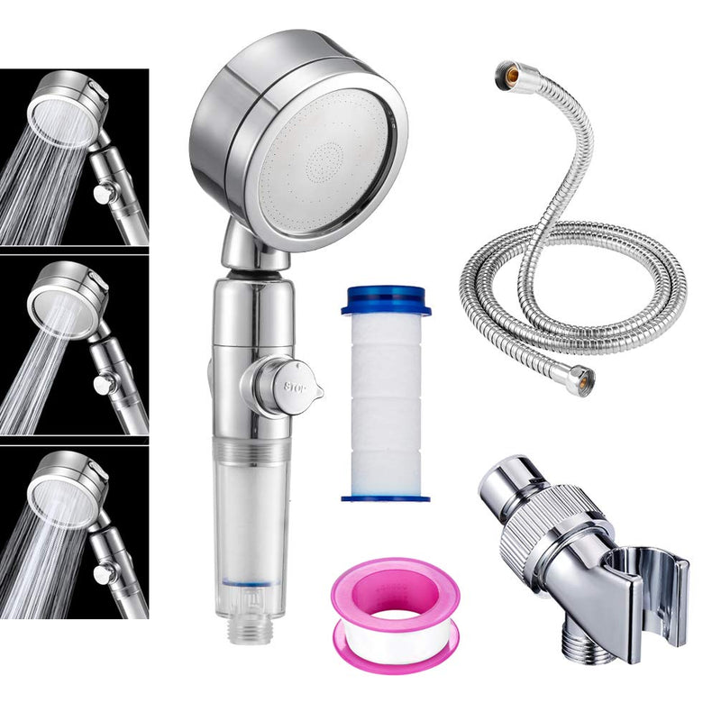 TUXBAWAY Shower head with PP Cotton Filter, Hose and Bracket - Handheld High Pressure Showerhead with Water Stop Switch Spray Pressure Adjustment, 4-Modes Shower Spray Shower for Dry Hair & Skin SPA - NewNest Australia