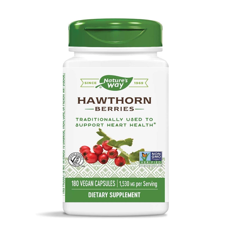 Nature's Way Premium Herbal Hawthorn Berries, 1,530 mg per serving, 180 Capsules (Packaging May Vary) 180 Count (Pack of 1) - NewNest Australia