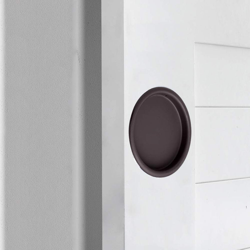 6 Pack Closet Door Finger Pull 2-1/8'' Oil Rubbed Bronze Inset Handle, Easy Snap-in Circular Mortise Cup Recessed Door Pull, Perfect for Pocket Door, by-Pass Sliding Panel Doors of Closet and TV Stan ORB-Bronze - NewNest Australia