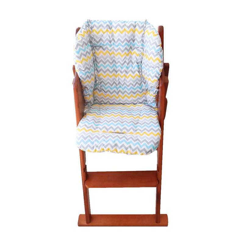 Twoworld High Chair Cushion, Large Thickening Baby High Chair Seat Cushion Liner Mat Pad Cover Breathable (Wavy Stripes) Blue Wavy Stripes - NewNest Australia