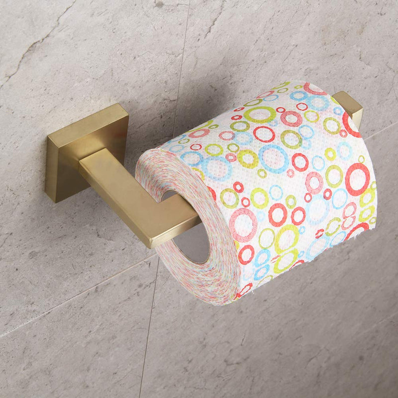 GERZWY SUS 304 Stainless Steel Bathroom Toilet Paper Holder Tissue Roll Holder Wall Mount Brushed PVD Zirconium Gold Finish IG1805-BZ - NewNest Australia