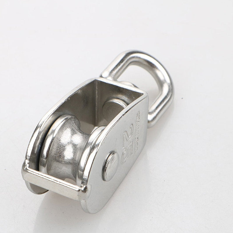 4Pcs M25 Single Pulley Block, Creatiee 304 Stainless Steel Pulley Roller, Crane Swivel Hook Smooth Wire Rope Cable Loading 150 kg - NewNest Australia