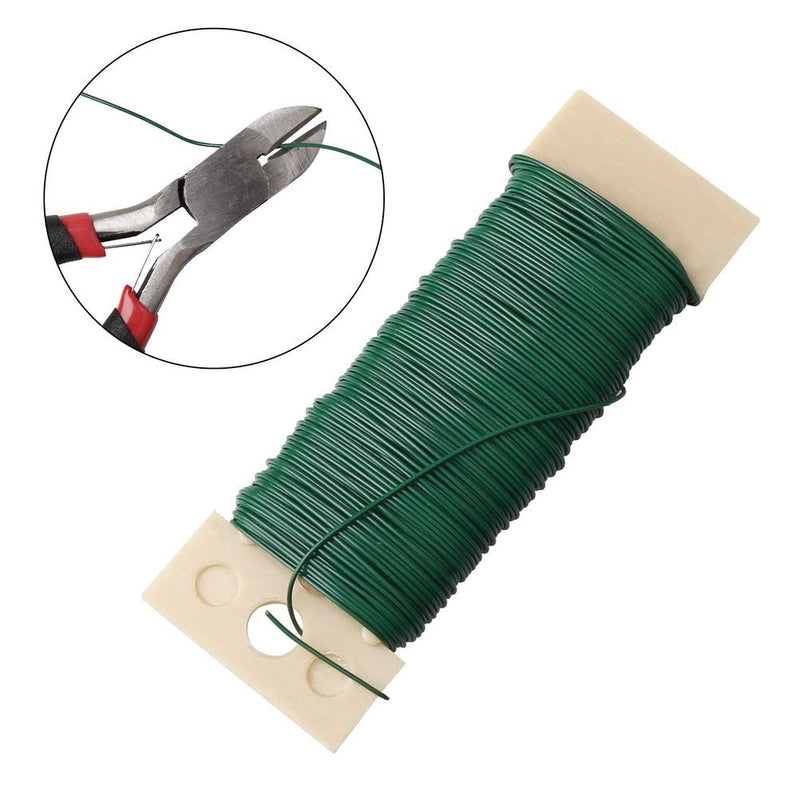 Pengxiaomei Floral Arrangement Kit, Floral Tape and Floral Wire with Cutter,Green Floral Tape 22 Guage Floral Stem Wire 26 Gauge Green Floral Wire for Bouquet Stem Wrap Florist, Wreath Making Supplies Green A - NewNest Australia