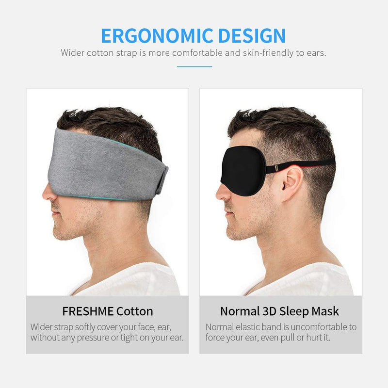 Handmade Cotton Sleep Mask - New Design Light Blocking Sleeping Eye Mask Soft and Comfortable Eye Shape Blinder Blindfold Airplane with Pouch for Nap Sleeping Travel for Women Men Kids(Gray Modal) Upgraded Gray - NewNest Australia