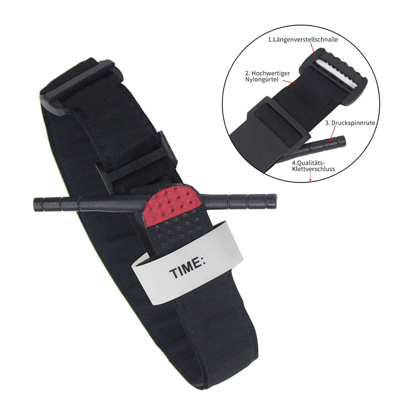 Pack Of 2 Tourniquets, Tactical Tourniquets, Emergency Outdoor Tourniquet For Hiking, Mountaineering, Sports, Camping, One-Handed Storage Tape, Bleeding Control Bandage, Trauma Bandage With Velcro Fastening - NewNest Australia