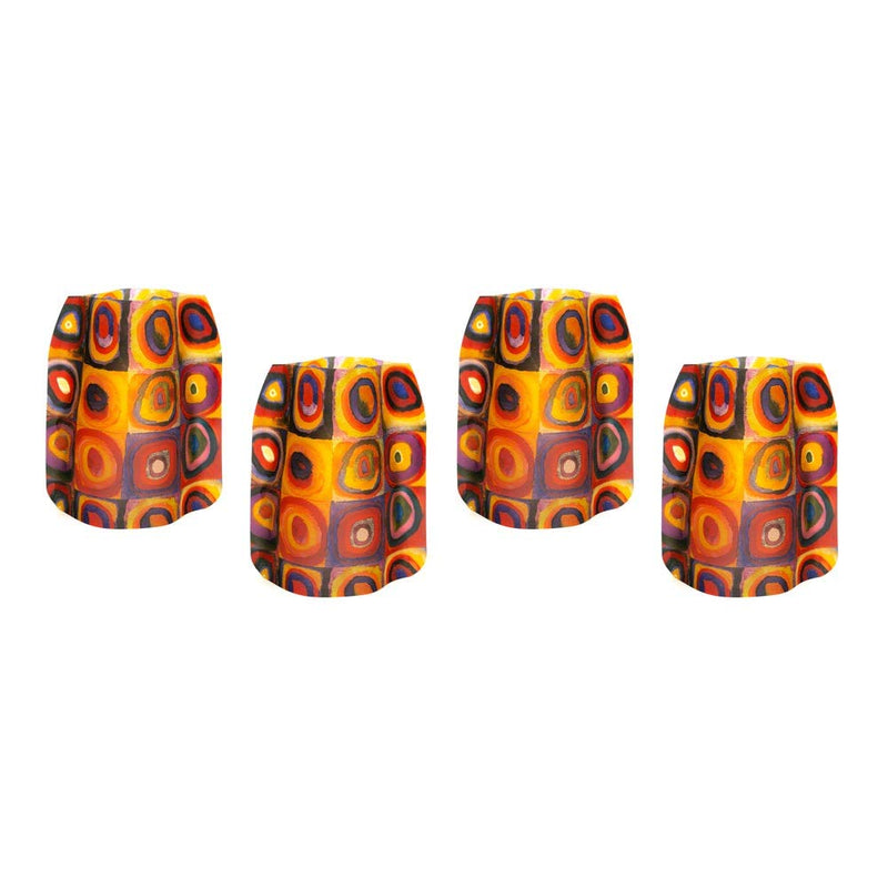 NewNest Australia - MODGY Luminary Lanterns 4-Pack - Floating LED Candles with Batteries Included - Luminaries are Great for Weddings, Parties, Patios & Celebrations of All Kinds (Kandinsky Circles) 