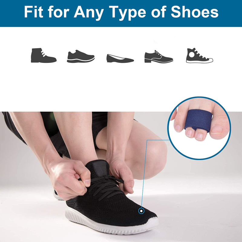 Sumifun Elasticity Toe Splint, 4 Packs of Toe Wraps for Broken Toe, Curled Toe, Hammer Toe, Toe Bandage for Big Toe Alignment Fracture Splint for Men or Women - NewNest Australia