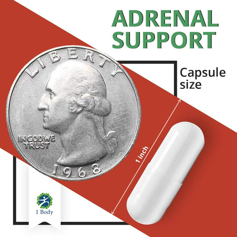 Adrenal Support Ashwagandha Capsules - Cortisol Manager - A Supplement containing Rhodiola Rosea, Vitamin B12, B5, B6, Magnesium, Ginger Root Extract, Schizandra Berry, Ashwaganda - Vegetarian - NewNest Australia