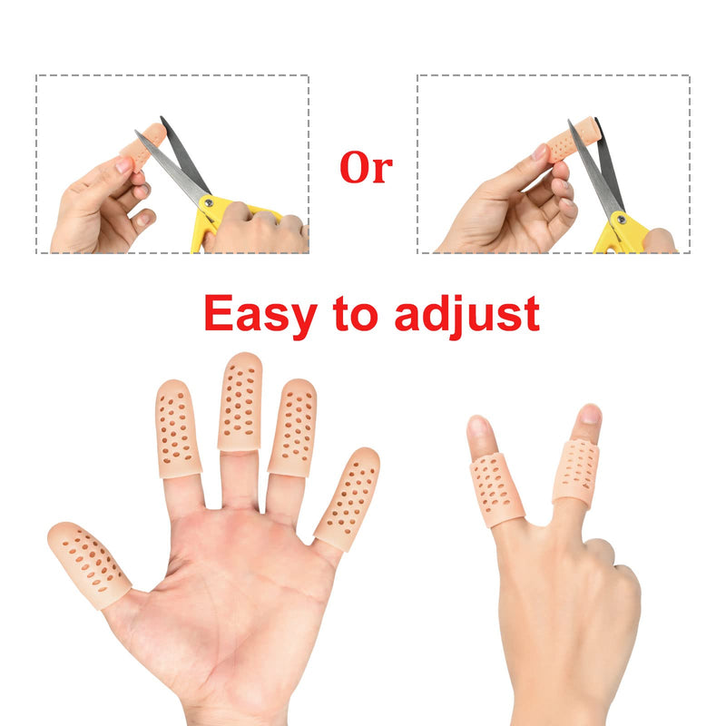 Gel Finger Cots (Breathable, Latex Free), Finger Protectors with Hole(14PCS), Silicone Finger Gloves, Finger Covers for Hand Eczema, Trigger Finger, Finger Cracking, Finger Arthritis, Reusable. - NewNest Australia