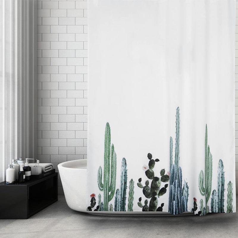 Cactus Decor Shower Curtain with Modern Concise Design, Bath Fantastic Decorations Waterproof Polyester Fabric Bathroom Shower Curtain Liner with Hooks 72" x 72" (Cactus) - NewNest Australia